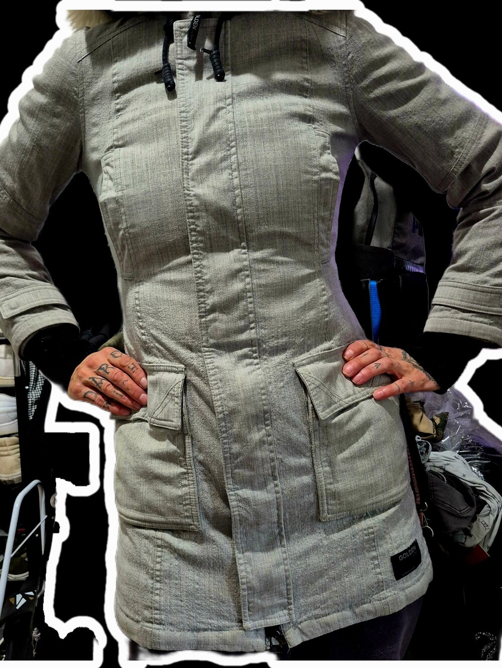 TNA Women's Light Gray Utility Parka Jacket